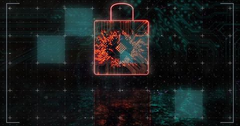 Futuristic Cybersecurity Digital Lock and Circuit Interface - Download Free Stock Images Pikwizard.com