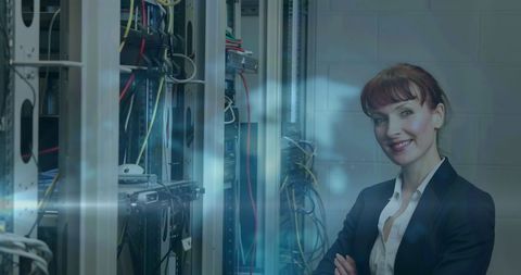 Confident Female IT Professional in Contemporary Data Center - Download Free Stock Images Pikwizard.com