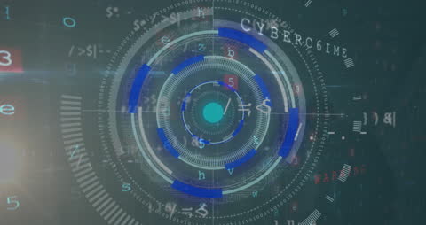 Futuristic Digital Interface with Data Scanner Animation