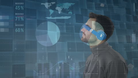 Digital Innovation: Businessman Engaging with Virtual Interface