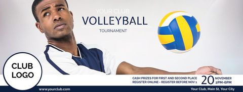 Volleyball Tournament Promotion Featuring Focused Male Athlete - Download Free Stock Templates Pikwizard.com