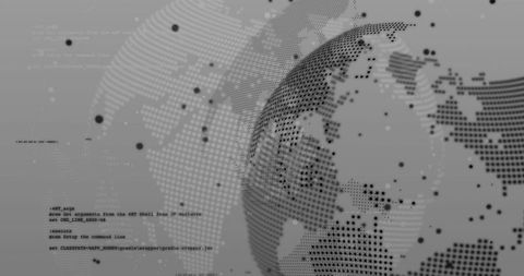 Abstract Dot-Matrix Globe with Coding Elements and Commands - Download Free Stock Images Pikwizard.com