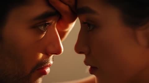 Intimate Forehead Touch Between Couple Showing Comfort and Quiet Emotion in Dim Light