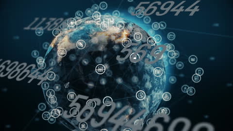 Global Network Connections and Digital Data Concept
