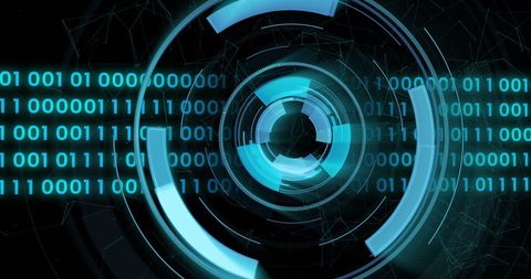 Binary Code and Digital Interface in Cyber Security Concept - Download Free Stock Images Pikwizard.com