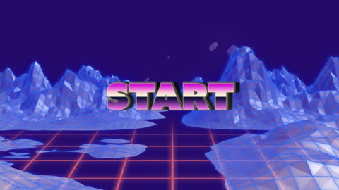 Futuristic Digital Metaverse with Start Text Overlay