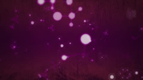 Enchanting Purple Molecule Network on Vibrant Background