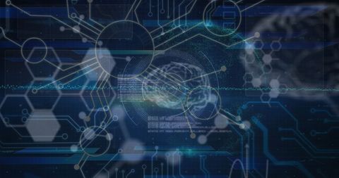 Futuristic Digital Interface with Network and Circuitry Patterns - Download Free Stock Images Pikwizard.com