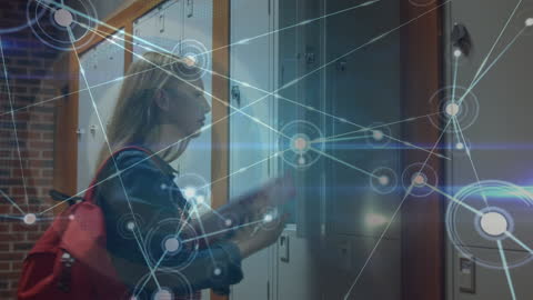 Technology in Education Concept with Student and Digital Connections