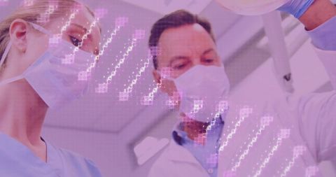 Dentists Studying DNA Structure in Dental Health Research Facility