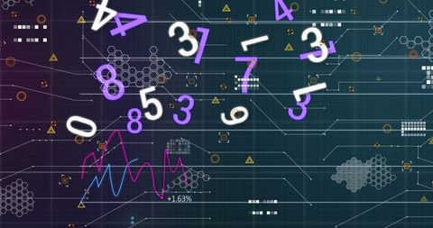 Dynamic Visualization of Data Processing with Numbers - Download Free Stock Images Pikwizard.com