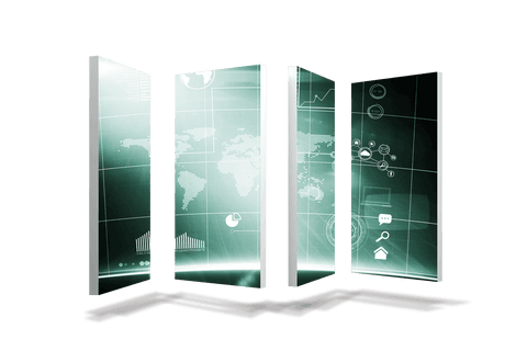 futuristic transparent digital interfaces with global icons - Download Free Stock Videos Pikwizard.com