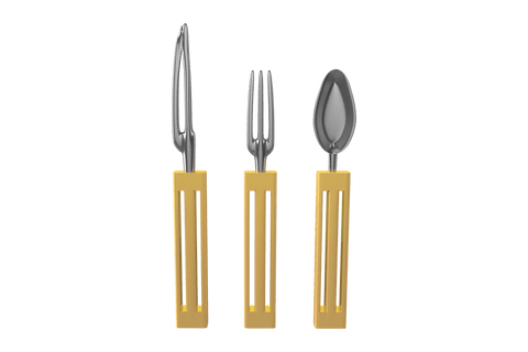 transparent utensils set with yellow handles isolated - Download Free Stock Videos Pikwizard.com