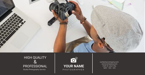 Professional Photographer Reviewing Images for Portfolio Creation - Download Free Stock Templates Pikwizard.com