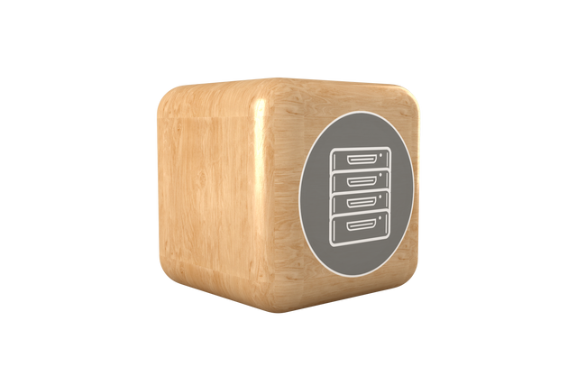 Transparent Wooden Cube with Filing Icon Representing Organization - Download Free Stock Videos Pikwizard.com