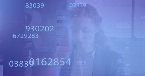 Caucasian Businesswoman Analyzing Data with Digital Overlay - Download Free Stock Images Pikwizard.com