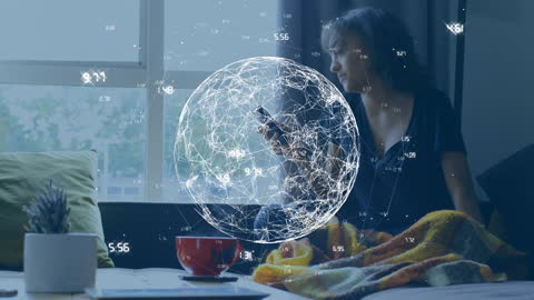 Young Woman Connected Through Digital Network While Using Smartphone