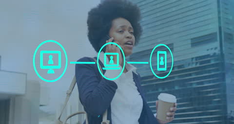 African American Woman Networking Phone Call