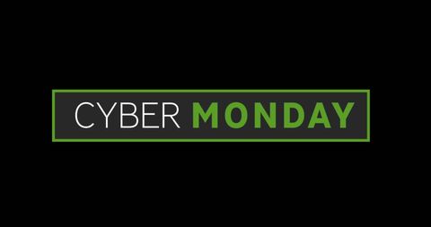 Cyber Monday Sale Announcement Banner in Black and Green - Download Free Stock Images Pikwizard.com