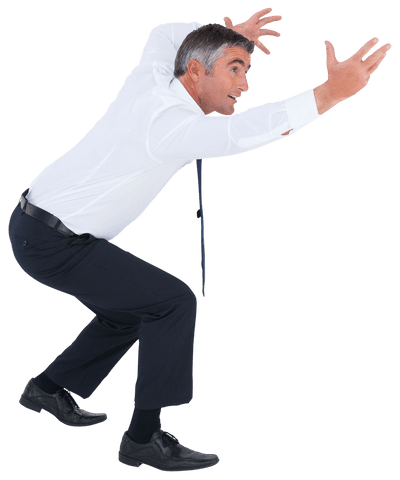 middle-aged businessman in dynamic pose transparent background - Download Free Stock Videos Pikwizard.com
