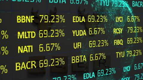 Abstract Stock Market Data Animation with Global Business Concept