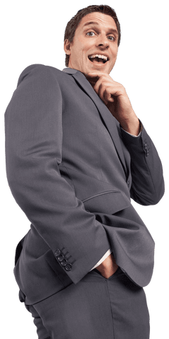 transparent thinking businessman in gray suit - Download Free Stock Videos Pikwizard.com