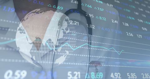 Global health and financial analytics concept