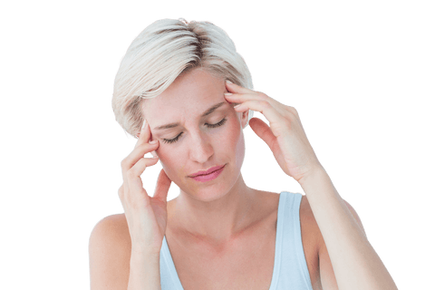 distressed blonde woman experiencing headache on transparent background - Download Free Stock Videos Pikwizard.com