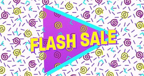 Vibrant Abstract Flash Sale Banner with Geometric Patterns
