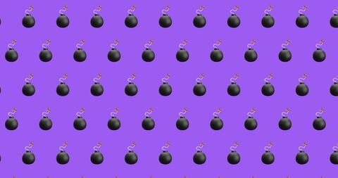 pattern of cartoon bombs on purple background - Download Free Stock Images Pikwizard.com