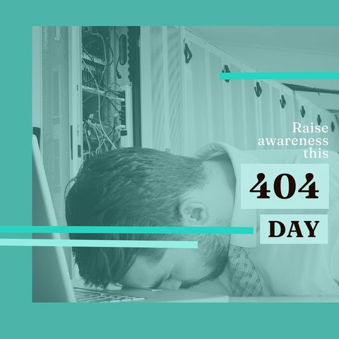 frustrated businessman highlights 404 day awareness - Download Free Stock Templates Pikwizard.com