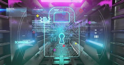 futuristic digital data security lock illustration - Download Free Stock Images Pikwizard.com