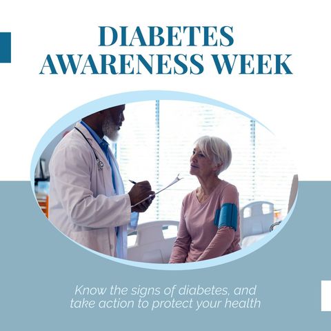 Doctor Consulting Senior Woman for Diabetes Awareness Week - Download Free Stock Templates Pikwizard.com