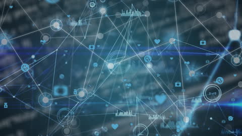 Global Network Connections with Tech Interface Background