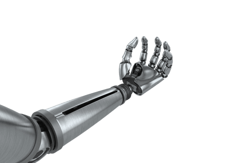 chrome robot hand has extended deal gesture on transparent background - Download Free Stock Videos Pikwizard.com