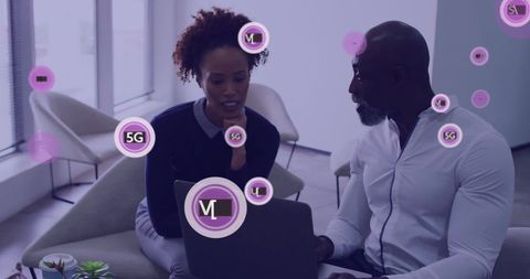 Colleagues Discussing Next-Gen Network Technology in Modern Office - Download Free Stock Images Pikwizard.com