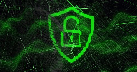 Digital Shield Padlock Illustrates Advanced Cybersecurity Protection - Download Free Stock Images Pikwizard.com