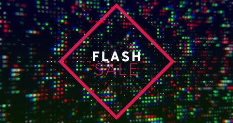 Dynamic Flash Sale with Bright Neon Lights Background
