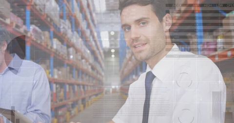 Warehouse Data Processing Overlay with Business Professionals