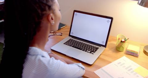 Professional African American Woman Video Conferencing in Office - Download Free Stock Images Pikwizard.com