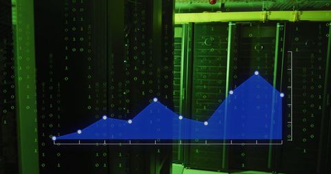 data analytics overlay on server room illustrating growth - Download Free Stock Images Pikwizard.com