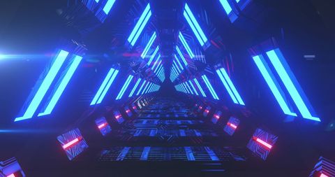 Futuristic Neon Light Tunnel Representing International Unity - Download Free Stock Images Pikwizard.com