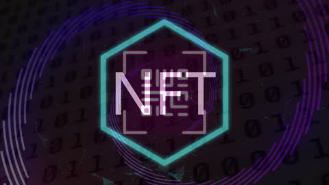 NFT Digital Technology with Hexagonal Design