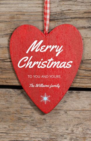 heart-shaped red ornament with merry christmas message - Download Free Stock Templates Pikwizard.com