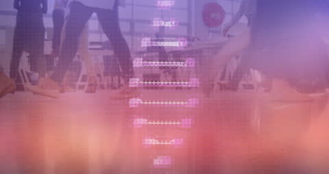 Abstract Digital Data and Busy Office Environment