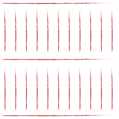 Red linear abstract shape on transparent background