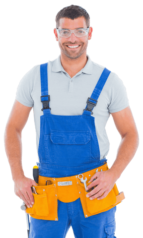 Smiling Worker with Tools on Transparent Background - Download Free Stock Videos Pikwizard.com