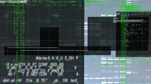 Glitch Art with Data Processing Overlay in Cyber Gridland