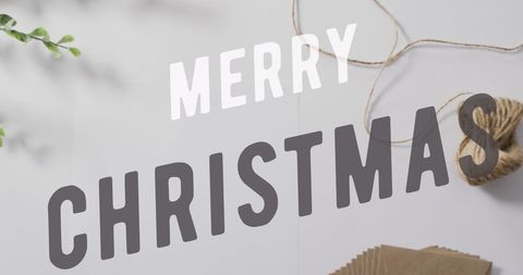 Merry Christmas Greetings with Natural Decorations