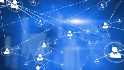 Abstract Digital Connections Network with Blue Background